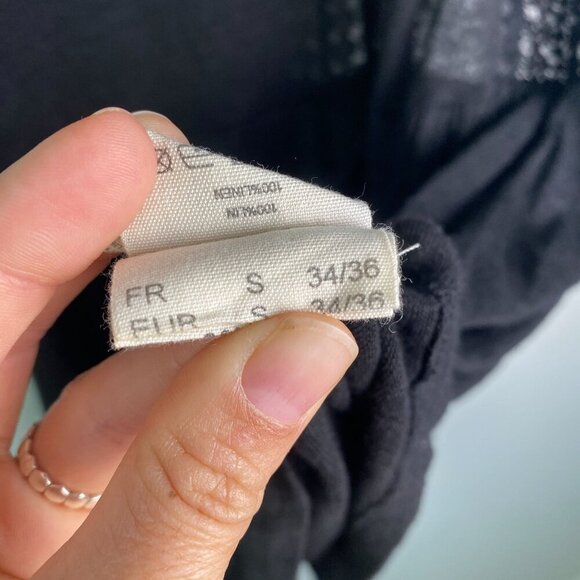 EKYOG 100% Linen Swim Coverup Mini Drop Waist Dress Black Crochet Size S - Picture 10 of 10